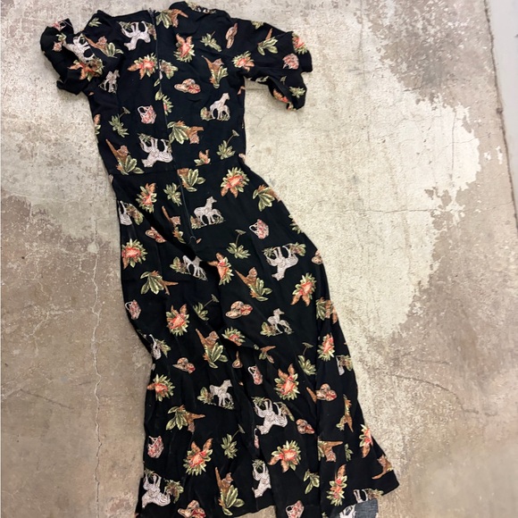 Hell Bunny Black Floral Jumpsuit retro - Picture 4 of 5